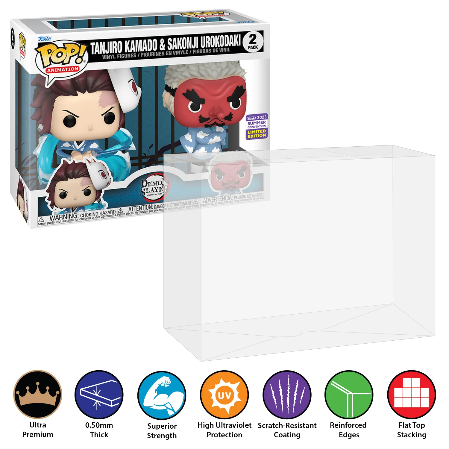 **REPLACED WITH 0.60MM** 2 PACK Pop Protectors for Funko (0.50mm thick, UV & Scratch Resistant) 6.25h x 8w x 3.5d (Tags: A-M) - Image 5