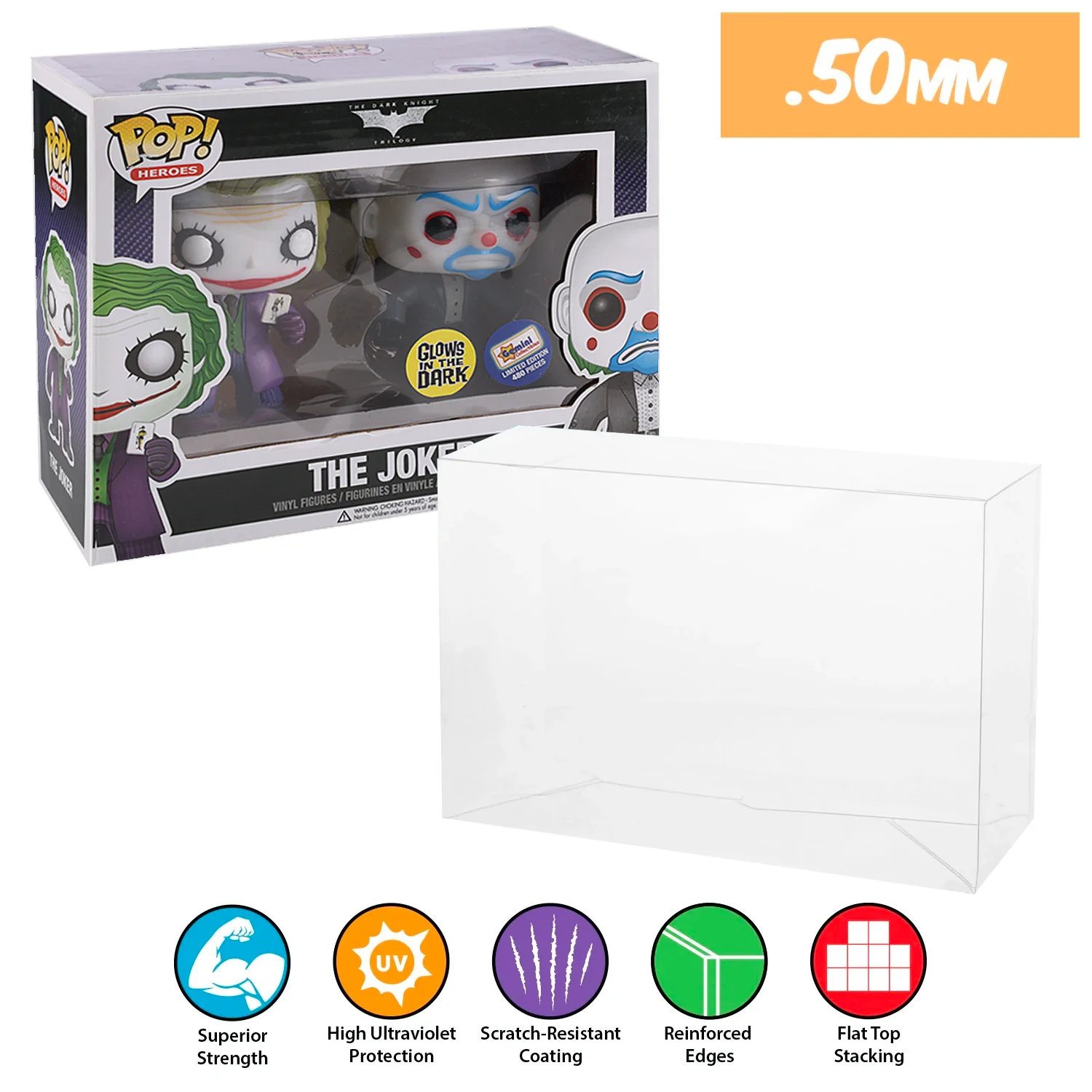 **REPLACED WITH 0.60MM** 2 PACK Pop Protectors for Funko (0.50mm thick, UV & Scratch Resistant) 6.25h x 8w x 3.5d (Tags: A-M) - Image 6