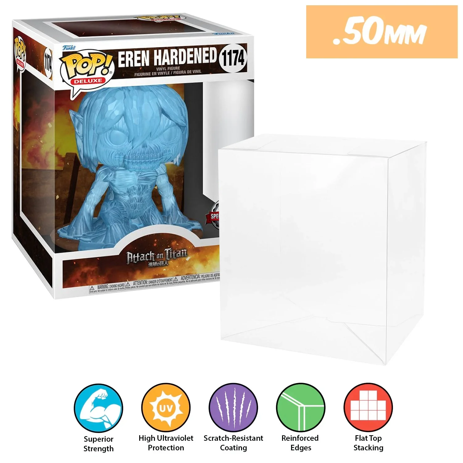 **REPLACED WITH 0.60MM** 6 INCH STANDARD Pop Protectors for Funko (0.50mm thick, UV & Scratch Resistant) 8h x 6.5w x 5.5d (Tags: A-G) - Image 12