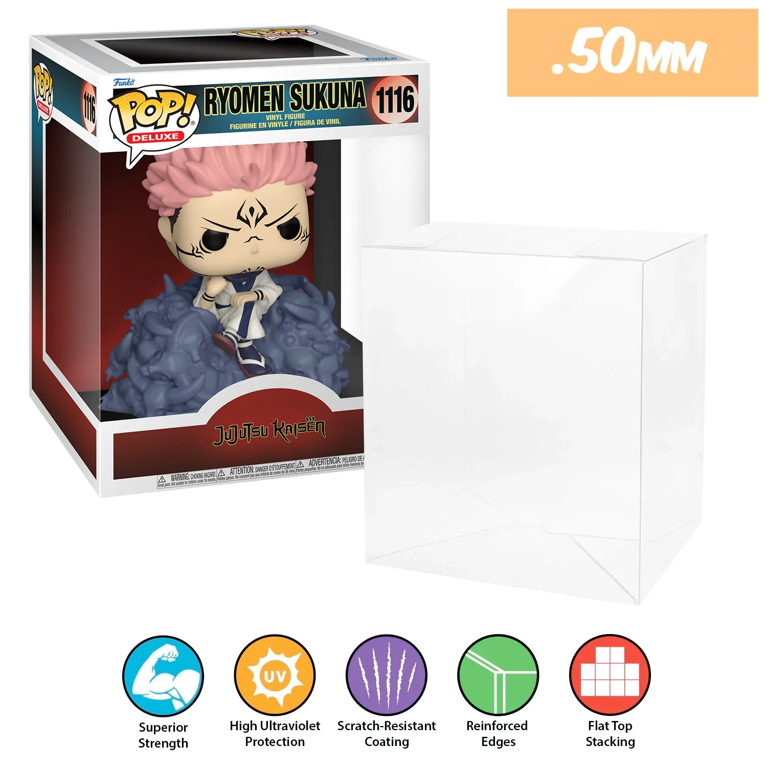 **REPLACED WITH 0.60MM** 6 INCH STANDARD Pop Protectors for Funko (0.50mm thick, UV & Scratch Resistant) 8h x 6.5w x 5.5d (Tags: A-G) - Image 17