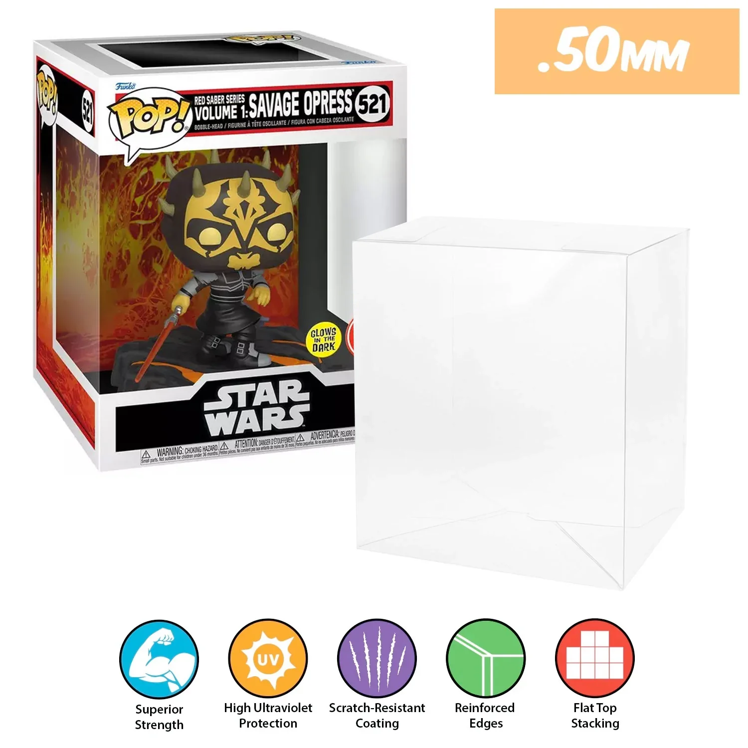 **REPLACED WITH 0.60MM** 6 INCH STANDARD Pop Protectors for Funko (0.50mm thick, UV & Scratch Resistant) 8h x 6.5w x 5.5d (Tags: A-G) - Image 27