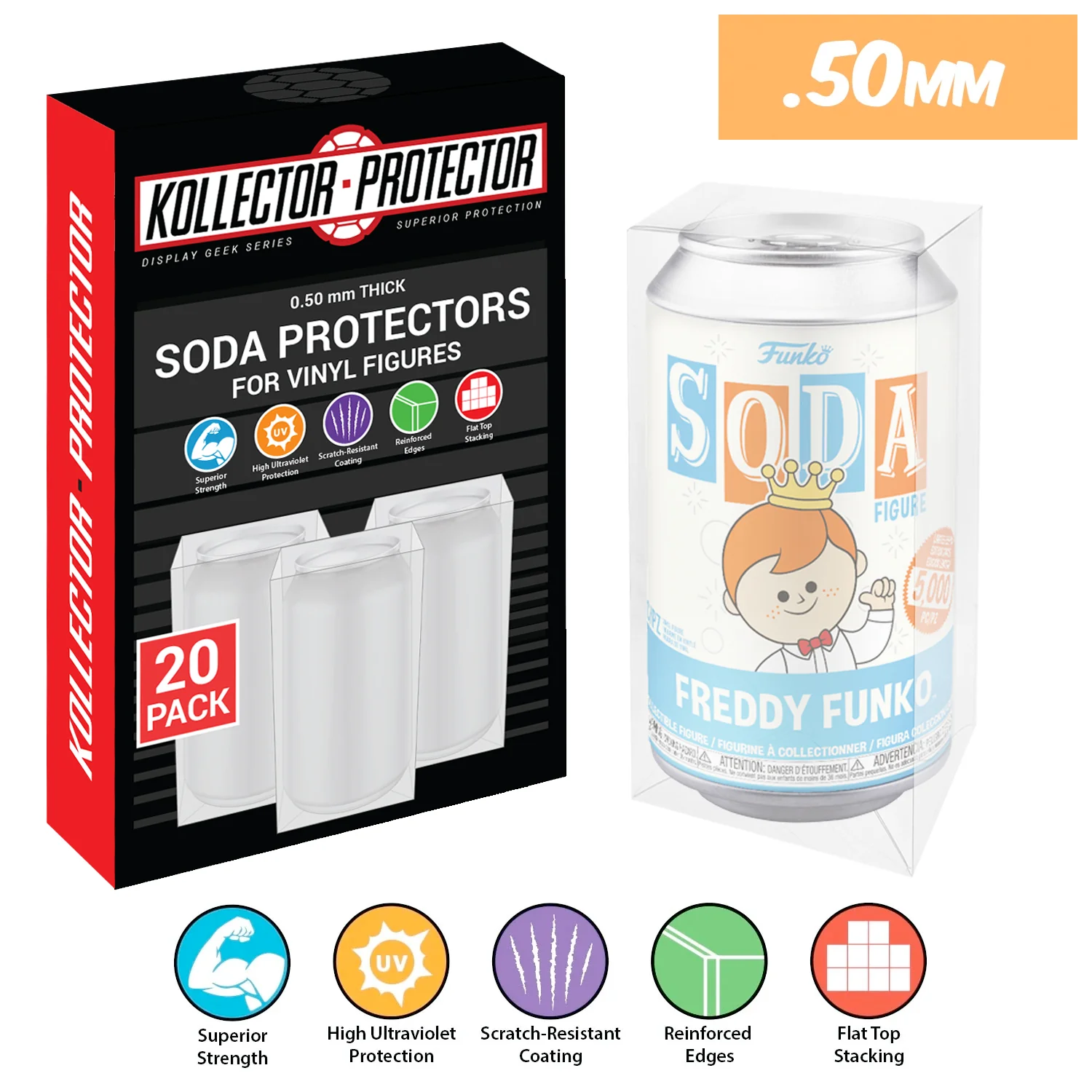 SODA Pop Protectors for Funko (0.60mm thick, UV & Scratch Resistant) 5h x 3w x 3d - Image 10