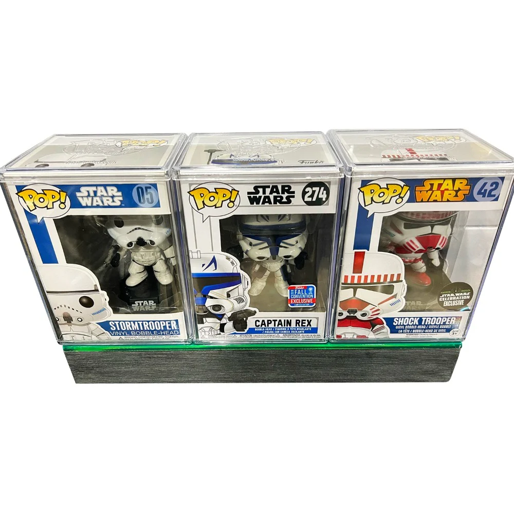 Custom Acrylic Wall Mount Display for Designer Toys (Single LONG Brushed Base with Colored Top) 2h x 15.25w x 4.5d - Image 4