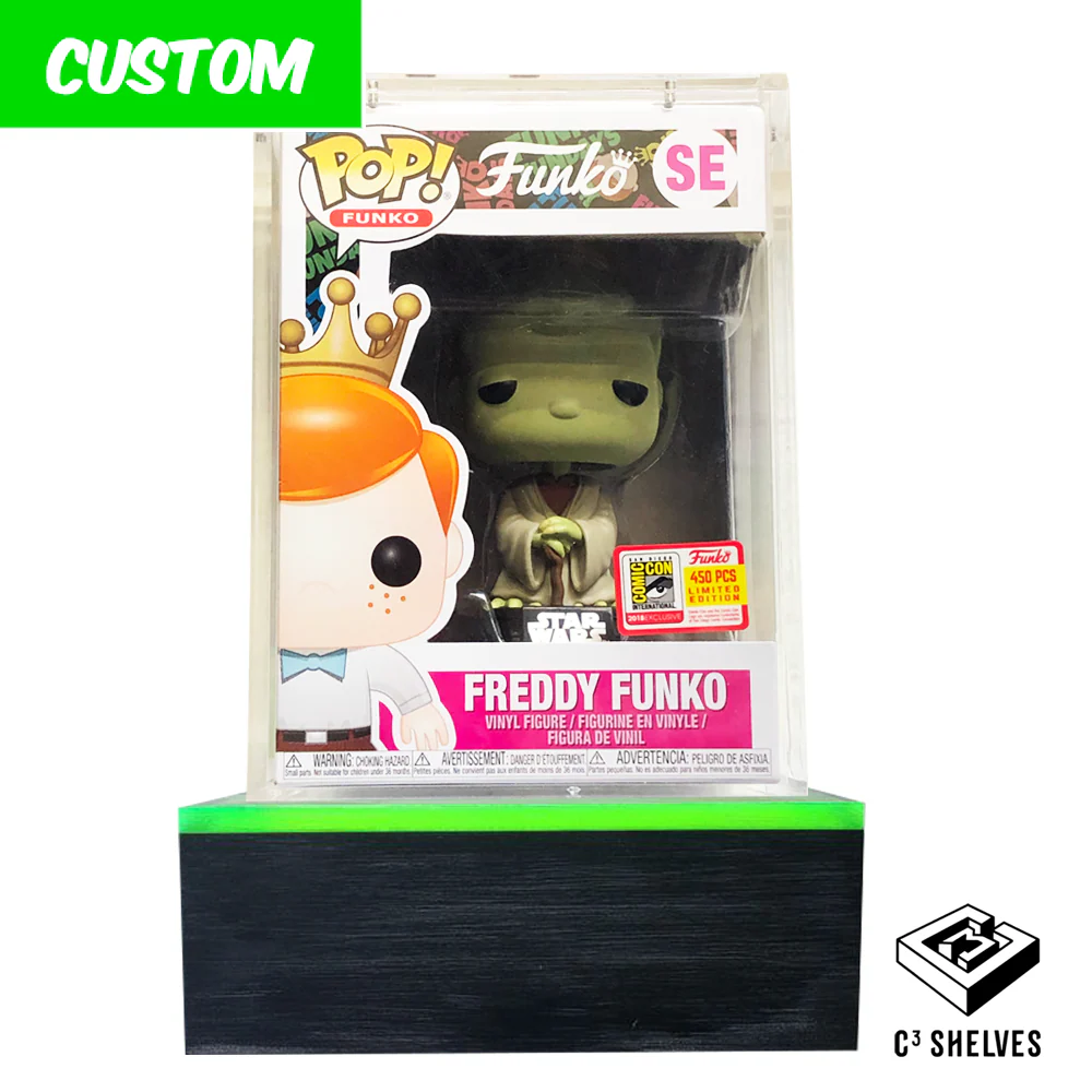 Custom Acrylic Wall Mount Display for Designer Toys (Single LARGE Brushed Base with Colored Top) 2h x 5.5w x 5.5d - Image 14