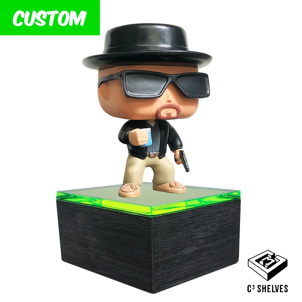 Custom Acrylic Wall Mount Display for Designer Toys (Single SMALL Brushed Base with Colored Top) 3.75w x 3.25d - Image 13