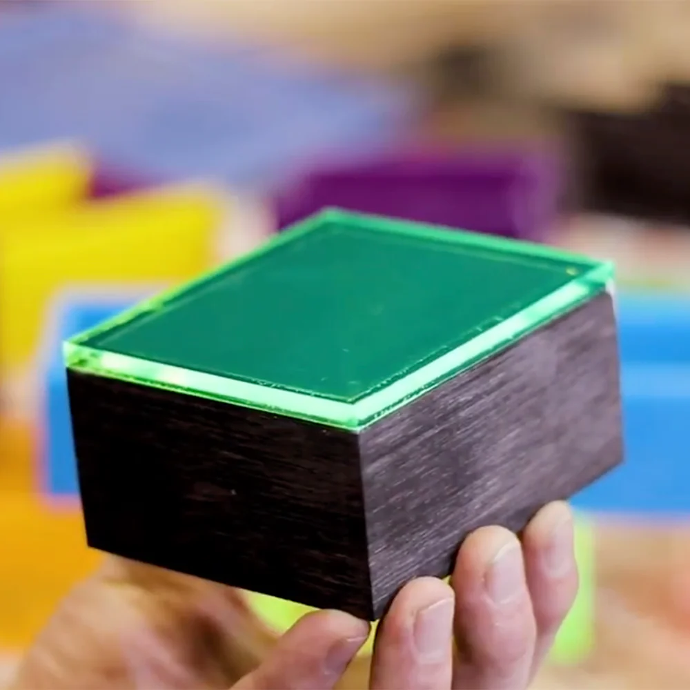 Custom Acrylic Wall Mount Display for Designer Toys (Single SMALL Brushed Base with Colored Top) 3.75w x 3.25d - Image 5