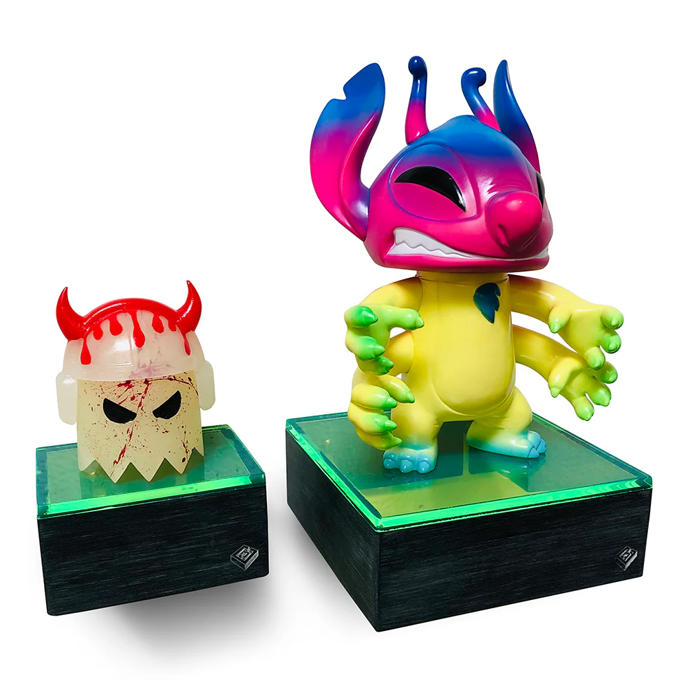 Custom Acrylic Wall Mount Display for Designer Toys (Single SMALL Brushed Base with Colored Top) 3.75w x 3.25d - Image 9