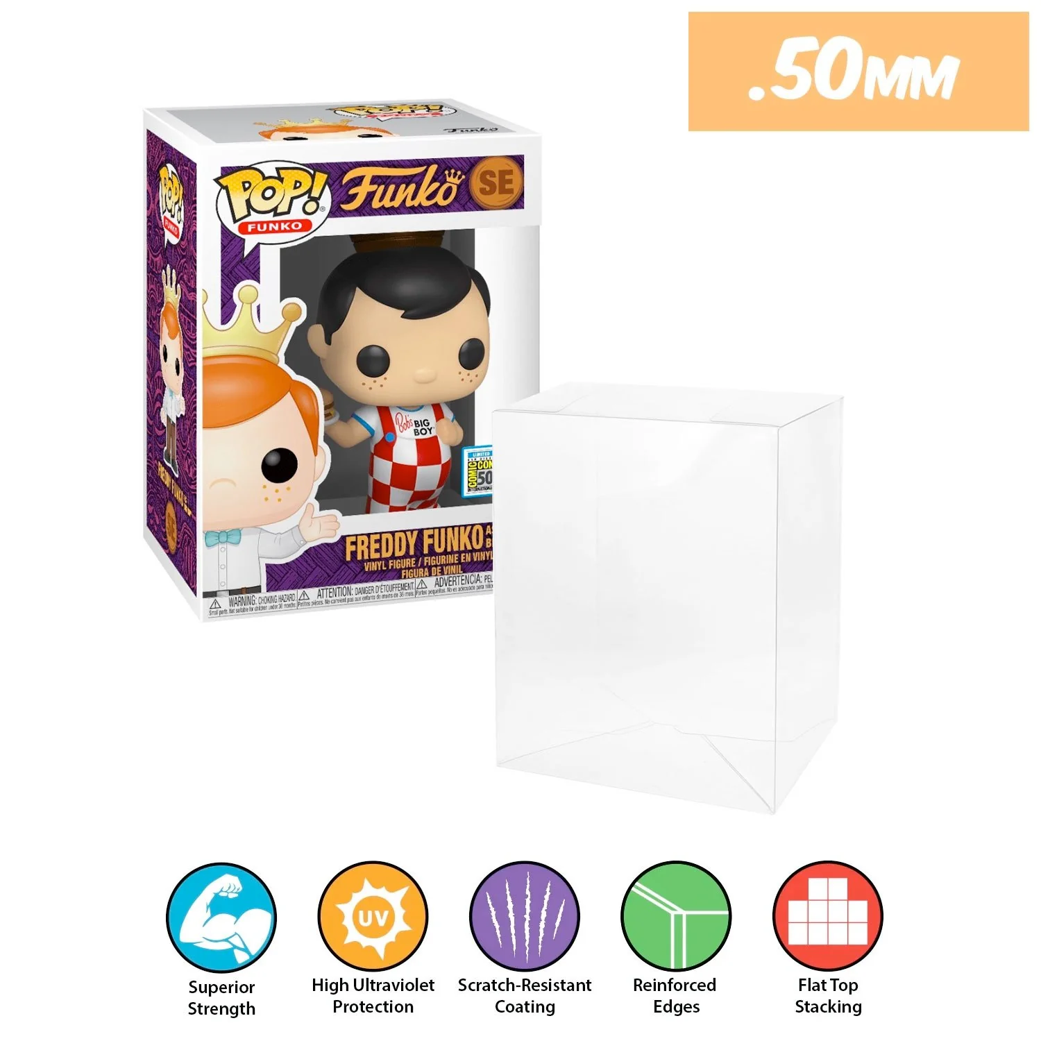 **REPLACED WITH 0.60MM** 4 INCH STANDARD Pop Protectors for Funko (0.50mm thick, UV & Scratch Resistant) 6.25h x 4.5w x 3.5d - Image 8