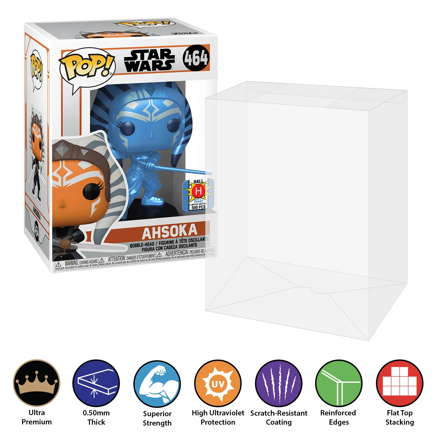 **REPLACED WITH 0.60MM** 4 INCH STANDARD Pop Protectors for Funko (0.50mm thick, UV & Scratch Resistant) 6.25h x 4.5w x 3.5d - Image 9