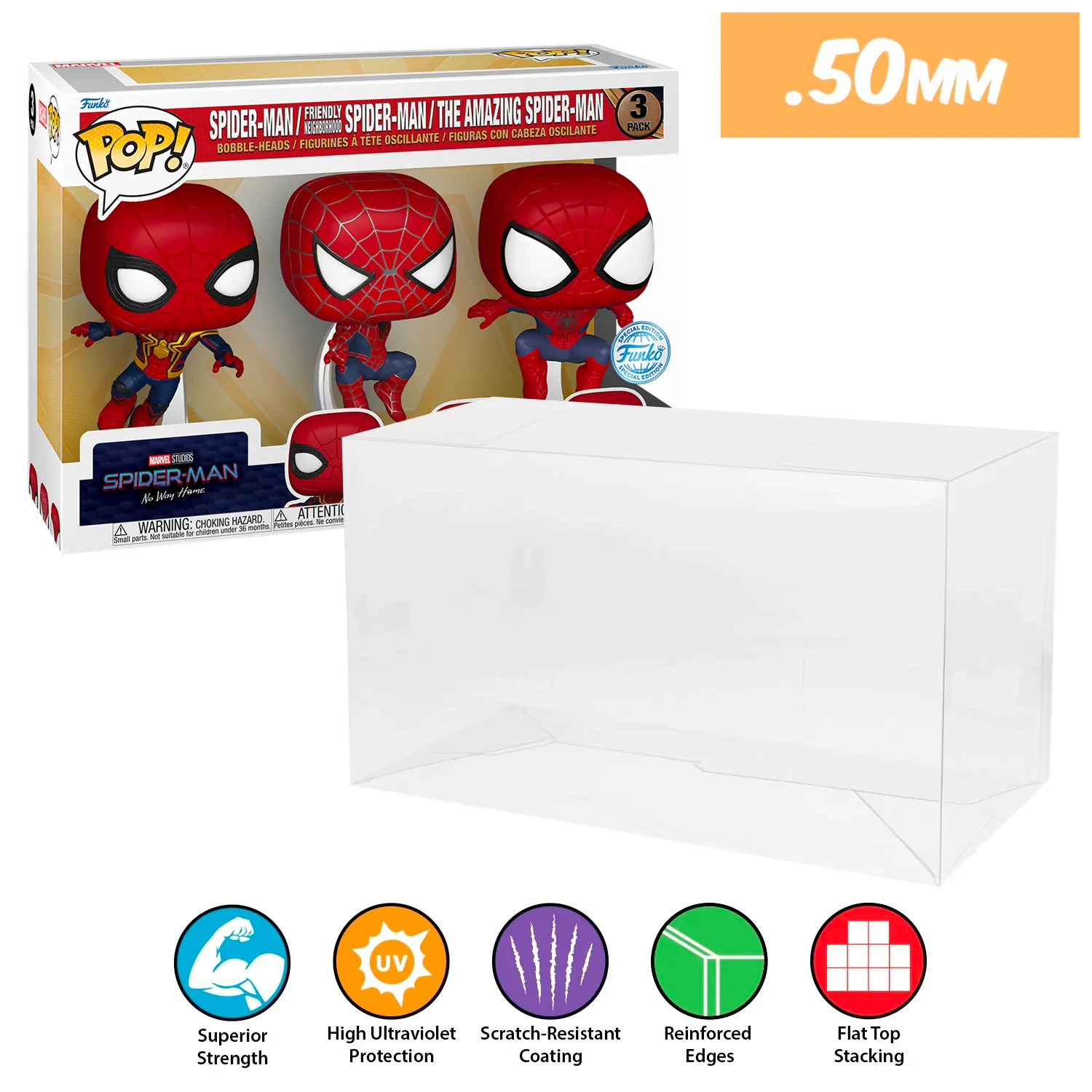 **REPLACED WITH 0.60MM** 3 PACK STANDARD Pop Protectors for Funko (0.50mm thick, UV & Scratch Resistant) 6.25h x 9w x 3.5d - Image 13