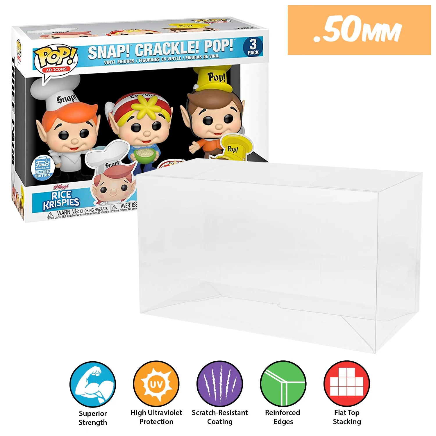 **REPLACED WITH 0.60MM** 3 PACK STANDARD Pop Protectors for Funko (0.50mm thick, UV & Scratch Resistant) 6.25h x 9w x 3.5d - Image 17