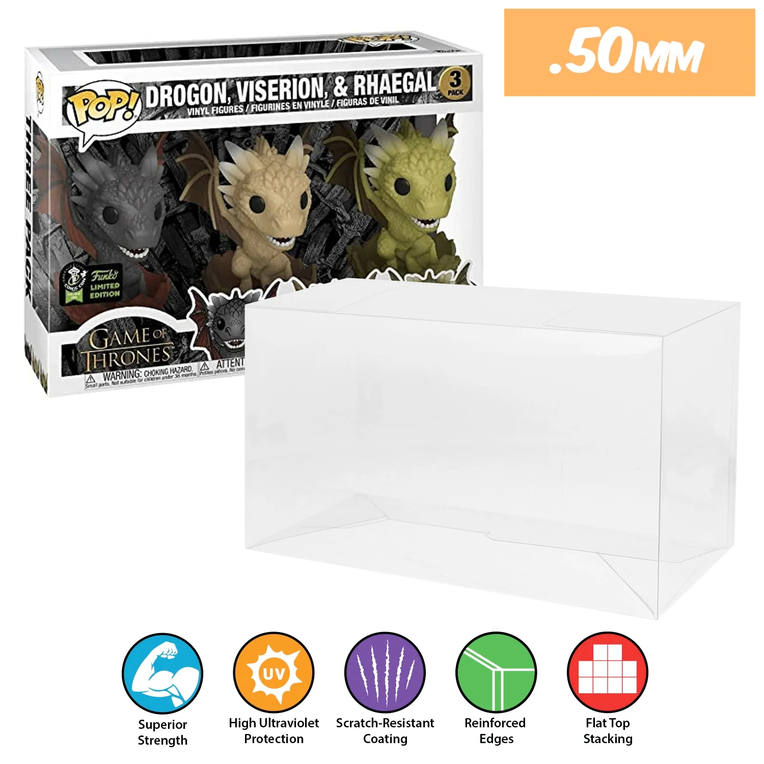 **REPLACED WITH 0.60MM** 3 PACK STANDARD Pop Protectors for Funko (0.50mm thick, UV & Scratch Resistant) 6.25h x 9w x 3.5d - Image 18