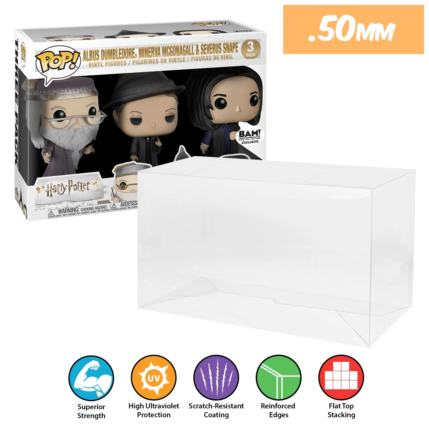 **REPLACED WITH 0.60MM** 3 PACK STANDARD Pop Protectors for Funko (0.50mm thick, UV & Scratch Resistant) 6.25h x 9w x 3.5d - Image 20