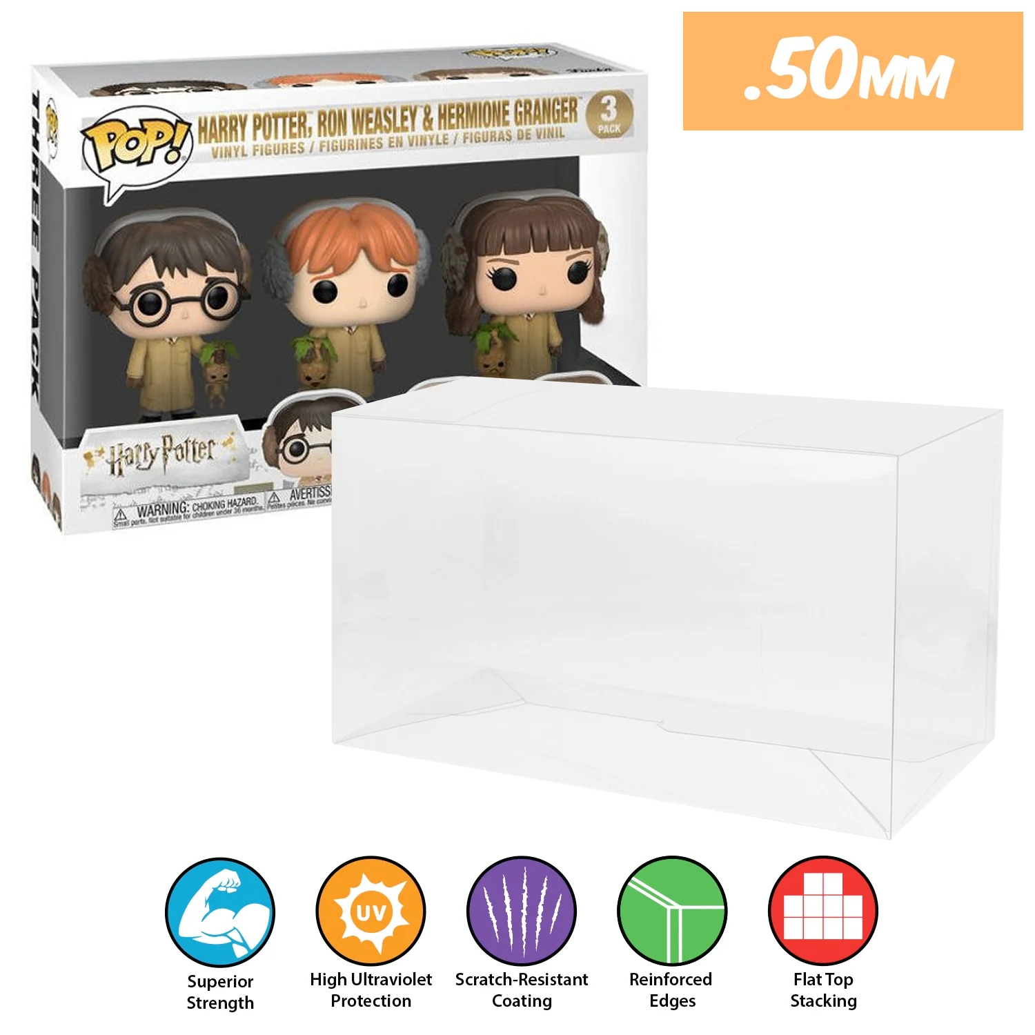 **REPLACED WITH 0.60MM** 3 PACK STANDARD Pop Protectors for Funko (0.50mm thick, UV & Scratch Resistant) 6.25h x 9w x 3.5d - Image 21