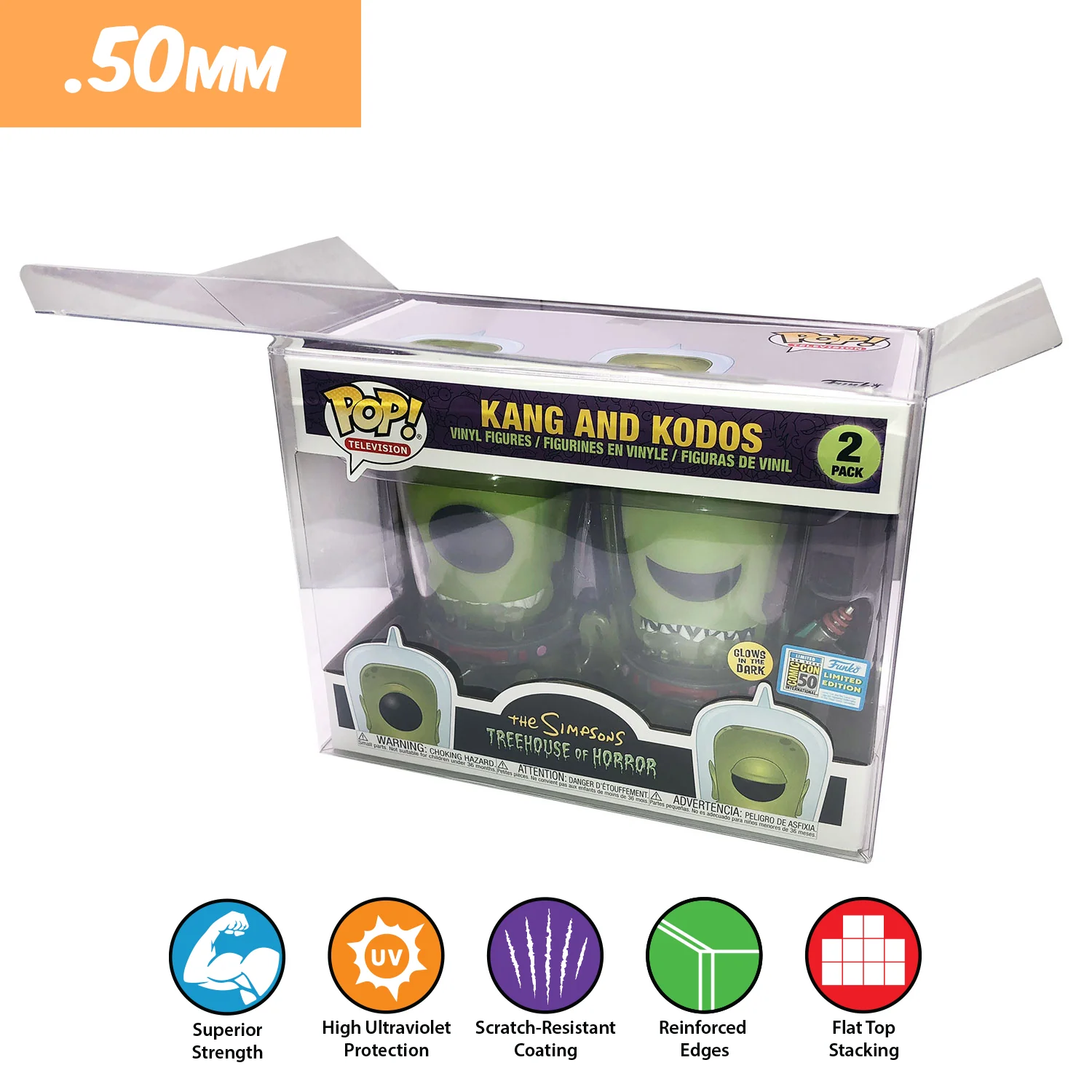 2 PACK KANG & KODOS Pop Protectors for Funko (0.50mm thick, UV & Scratch Resistant) 6.75h x 8.75w x 4d - Image 14
