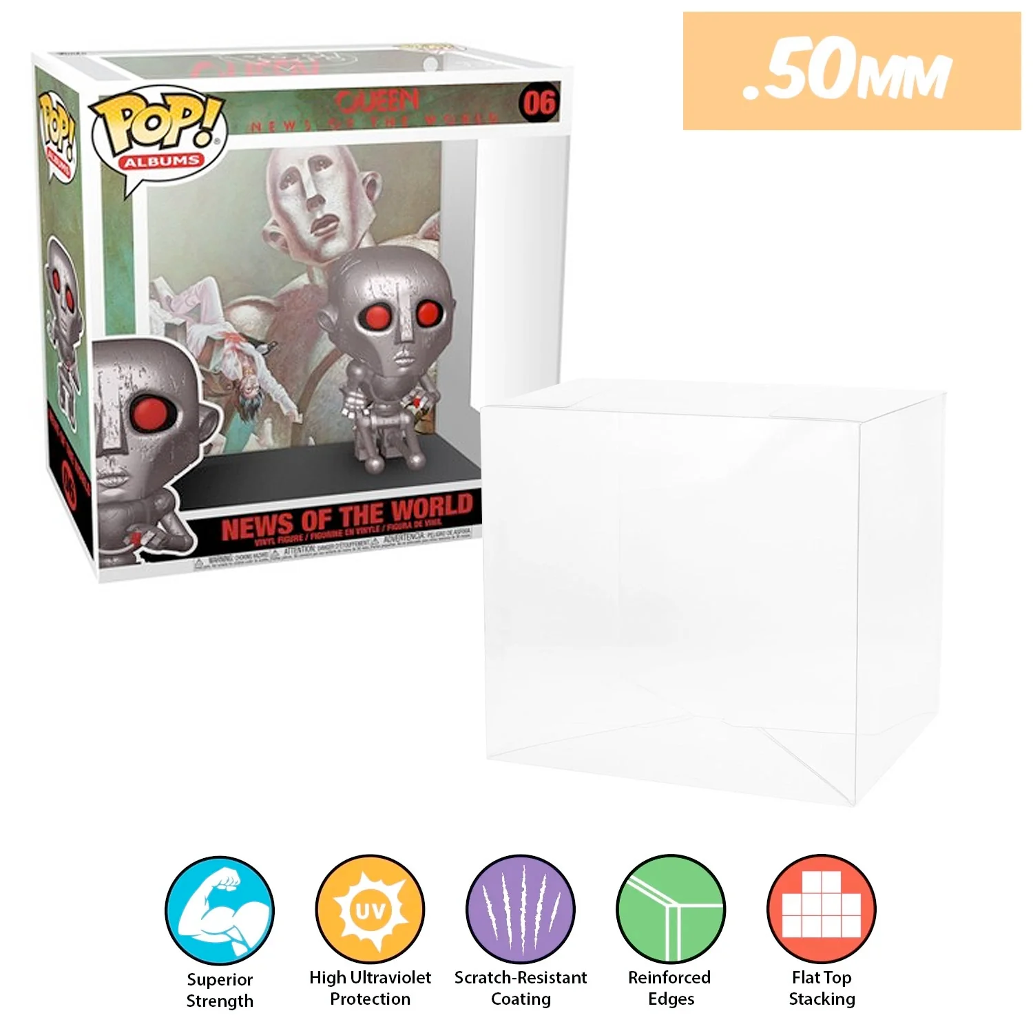 POP ALBUMS Pop Protectors for Funko (0.50mm thick, UV & Scratch Resistant) 9.25h x 8.75w x 3.5d - Image 10