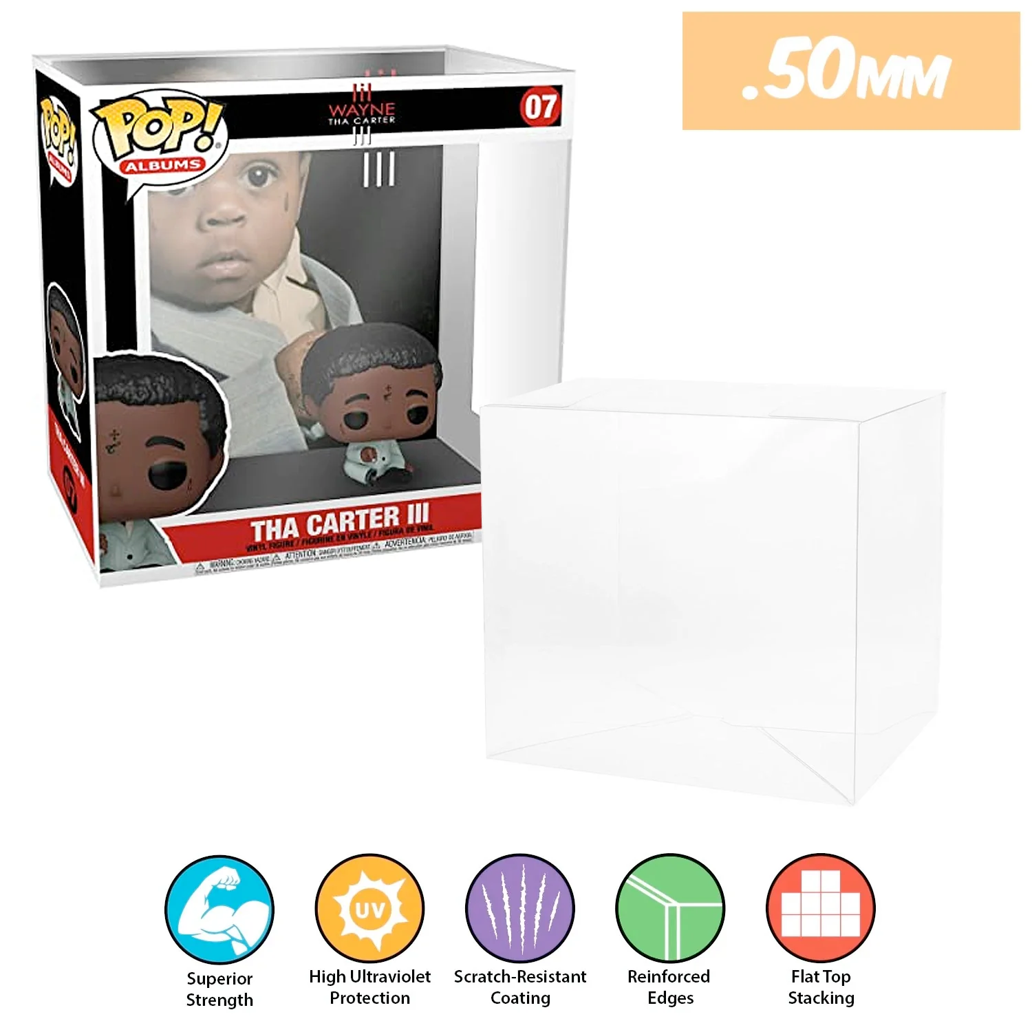 POP ALBUMS Pop Protectors for Funko (0.50mm thick, UV & Scratch Resistant) 9.25h x 8.75w x 3.5d - Image 11