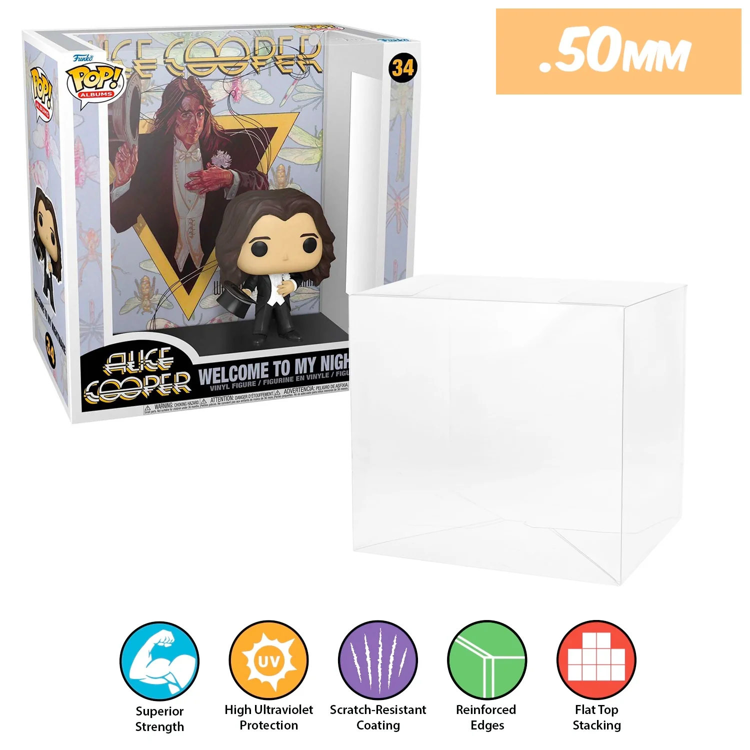 POP ALBUMS Pop Protectors for Funko (0.50mm thick, UV & Scratch Resistant) 9.25h x 8.75w x 3.5d - Image 27