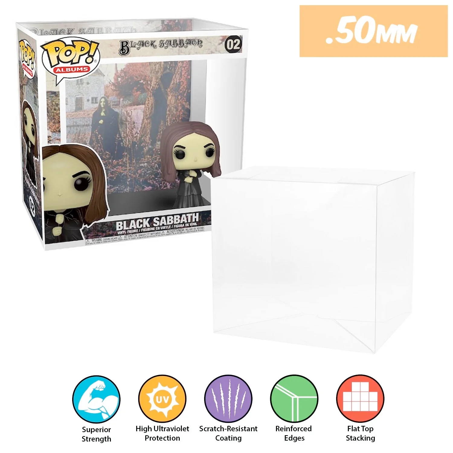 POP ALBUMS Pop Protectors for Funko (0.50mm thick, UV & Scratch Resistant) 9.25h x 8.75w x 3.5d - Image 6