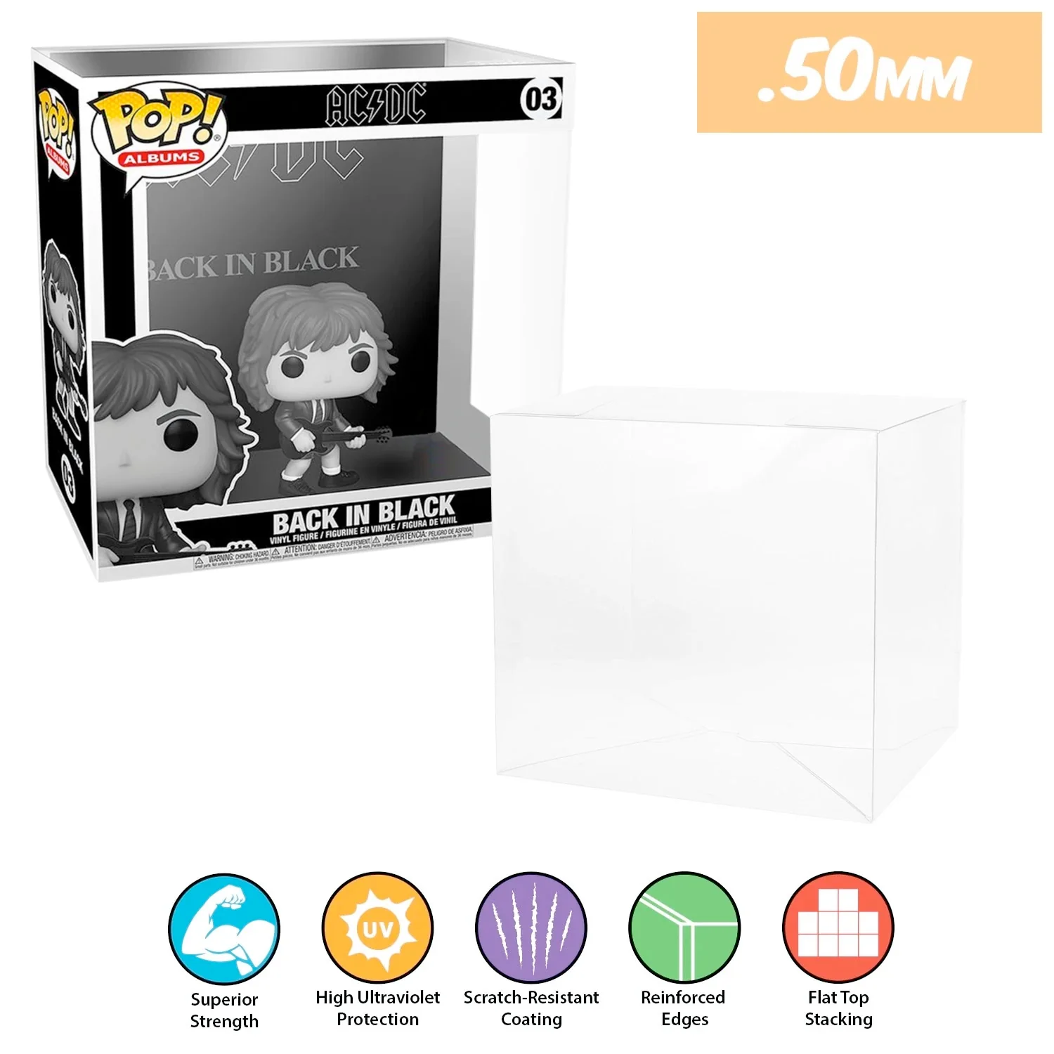 POP ALBUMS Pop Protectors for Funko (0.50mm thick, UV & Scratch Resistant) 9.25h x 8.75w x 3.5d - Image 7