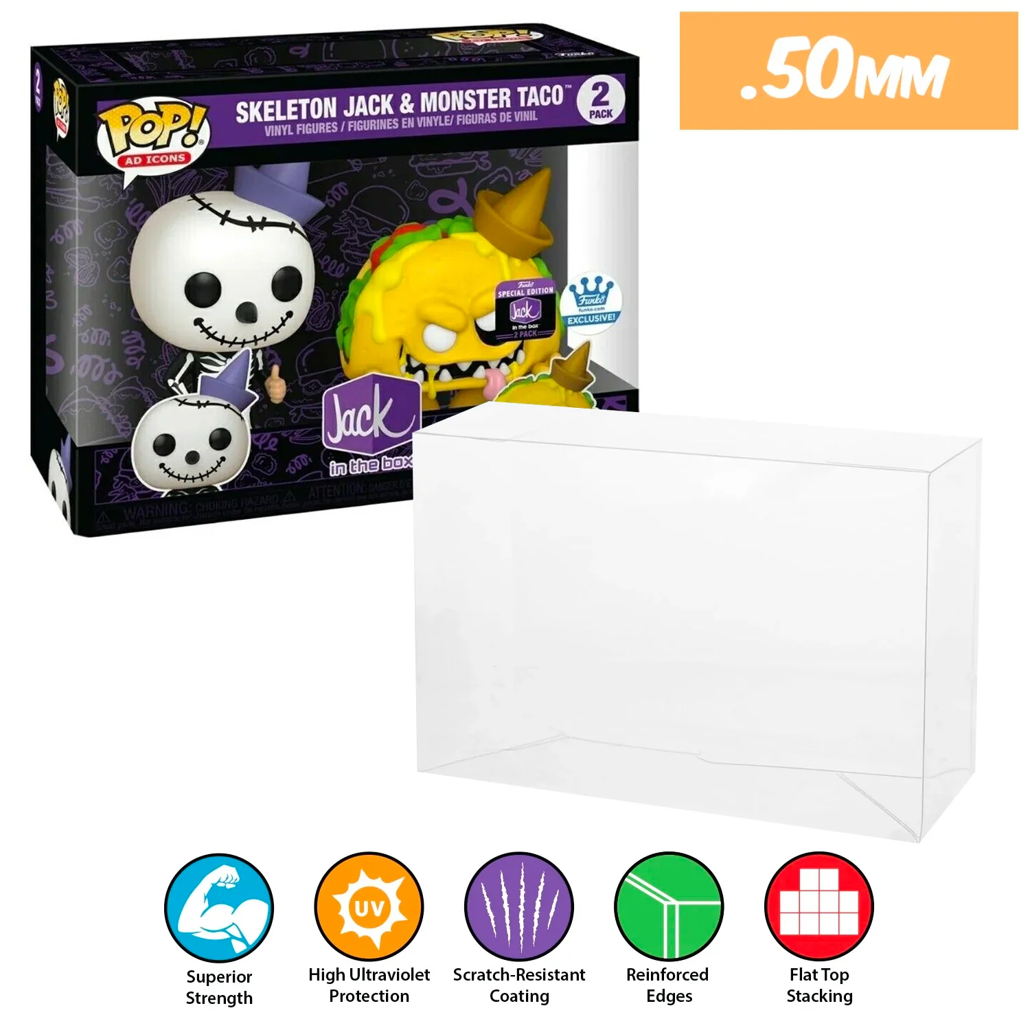 **REPLACED WITH 0.60MM** 2 PACK Pop Protectors for Funko (0.50mm thick, UV & Scratch Resistant) 6.25h x 8w x 3.5d (Tags: A-M) - Image 12