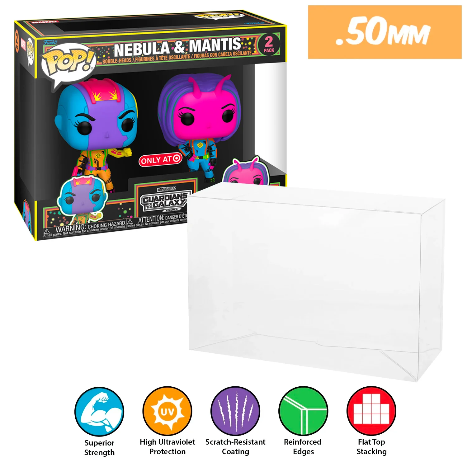**REPLACED WITH 0.60MM** 2 PACK Pop Protectors for Funko (0.50mm thick, UV & Scratch Resistant) 6.25h x 8w x 3.5d (Tags: A-M) - Image 13
