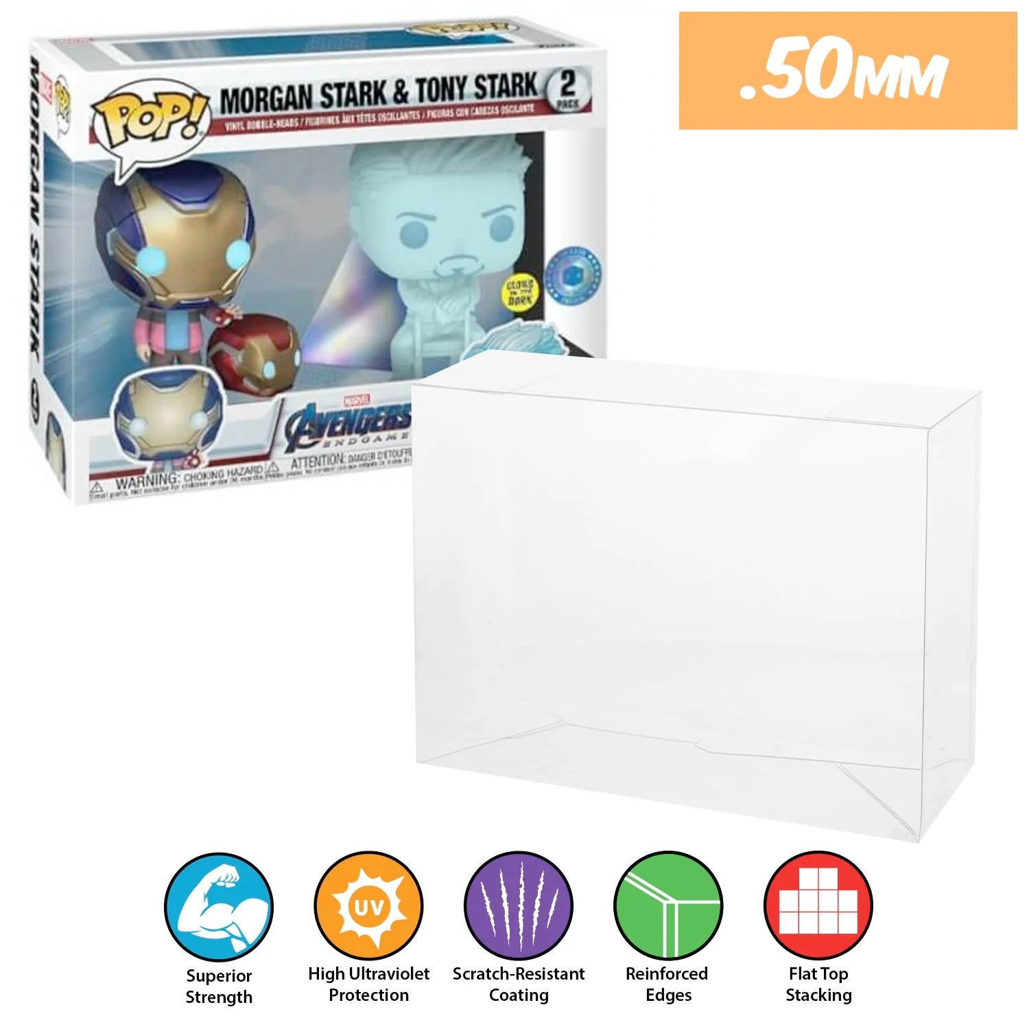 **REPLACED WITH 0.60MM** 2 PACK Pop Protectors for Funko (0.50mm thick, UV & Scratch Resistant) 6.25h x 8w x 3.5d (Tags: A-M) - Image 18