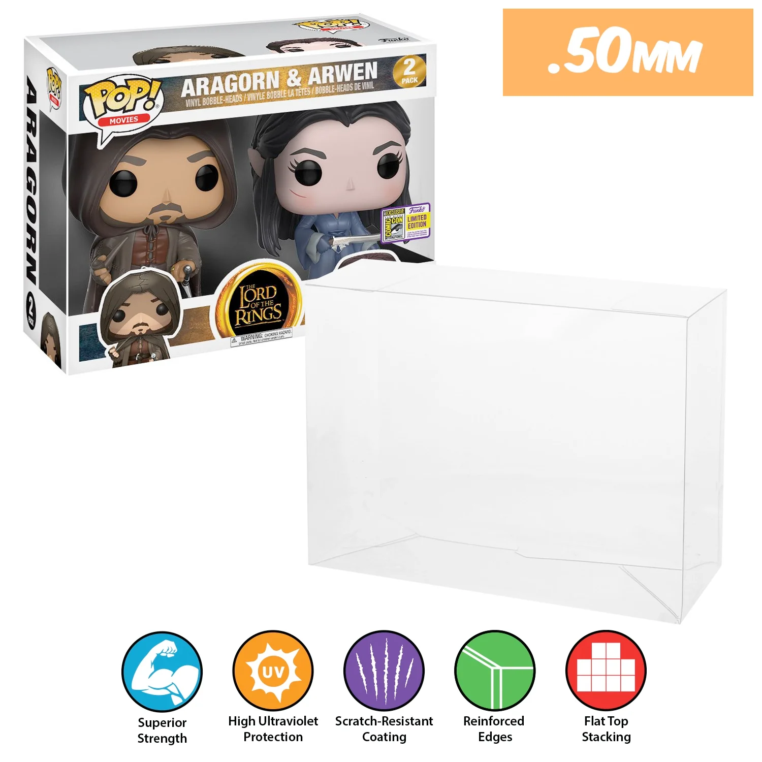 **REPLACED WITH 0.60MM** 2 PACK Pop Protectors for Funko (0.50mm thick, UV & Scratch Resistant) 6.25h x 8w x 3.5d (Tags: A-M) - Image 20