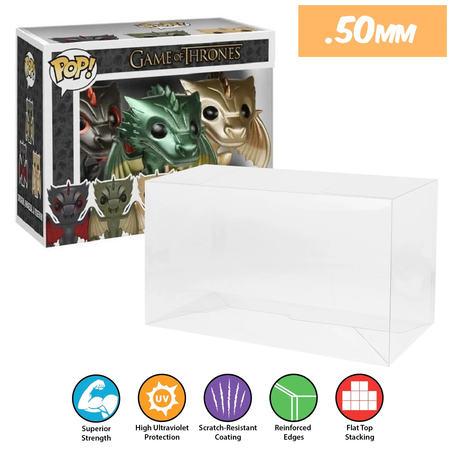 3 PACK LARGE OG Pop Protectors for Funko (0.50mm thick, UV & Scratch Resistant) 6.25h x 9w x 4.25d - Image 9